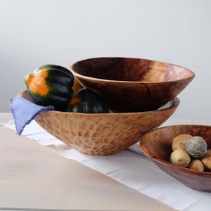 Hand Carved Wood Bowl - 14 inch