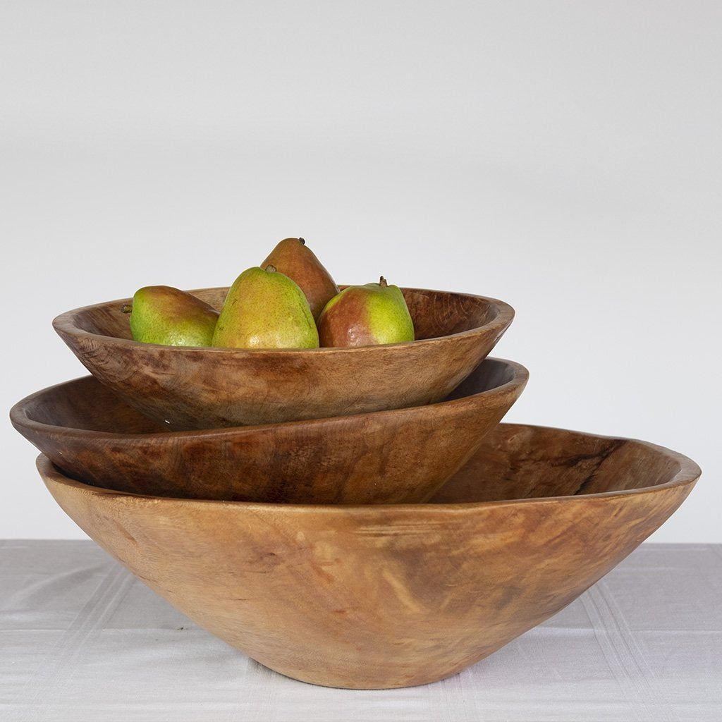 Hand Carved Wood Bowl - 14 inch