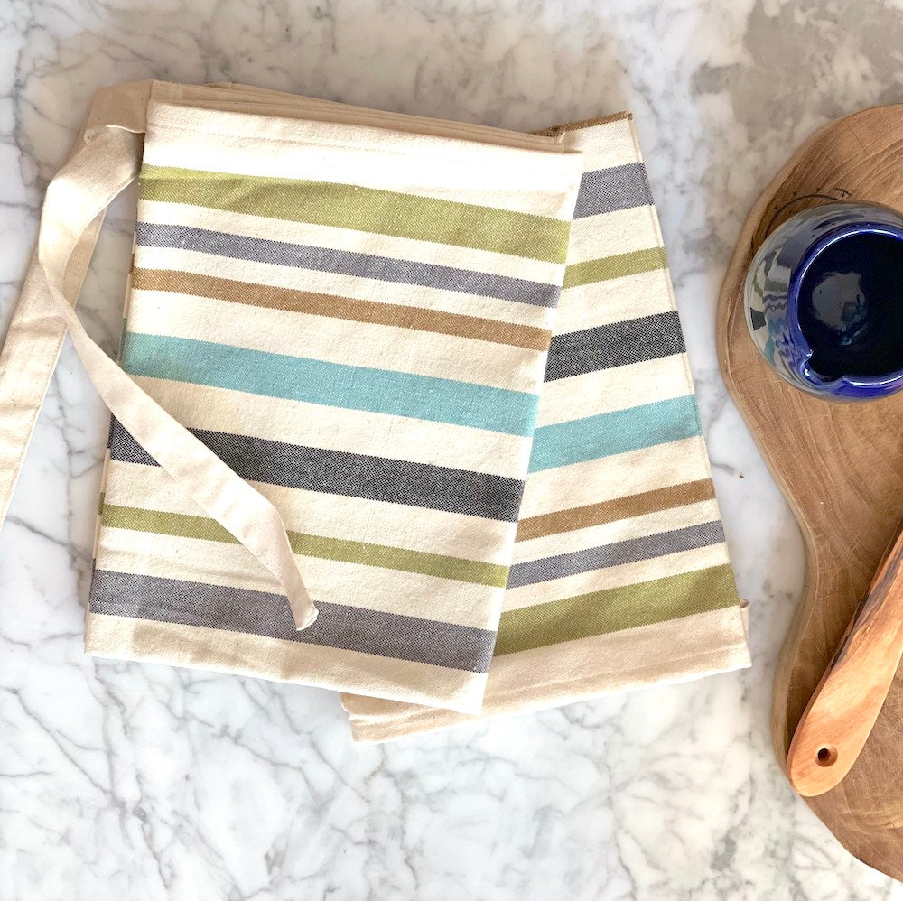 All Cotton and Linen Cotton Dish Towels - Blue Striped Dish Towels - Kitchen Dish Towels - Farmhouse Dish Towels - Kitchen Towels Cotton - Linen Dish