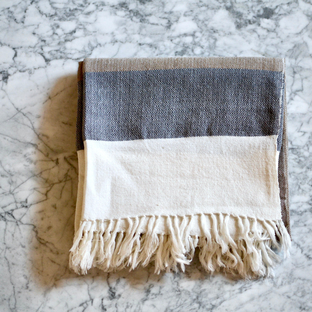 Grey and discount tan throw blanket